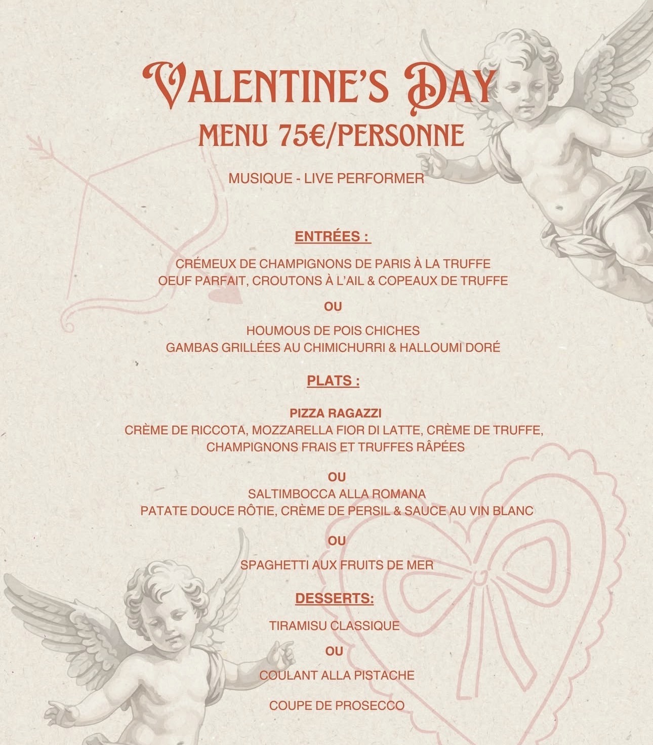 Menu Saint Valentin Ragazzi Cannes
